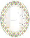 Retro Geometric Design VIII - Modern Round or Oval Wall Mirror - Triple C