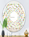 Retro Geometric Design VIII - Modern Round or Oval Wall Mirror - Whirl