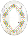 Retro Geometric Design VIII - Modern Round or Oval Wall Mirror - Quatrefoil