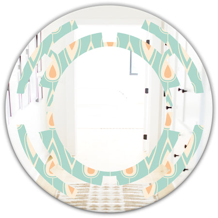 Retro Ornamental Design VIII - Modern Round or Oval Wall Mirror - Space