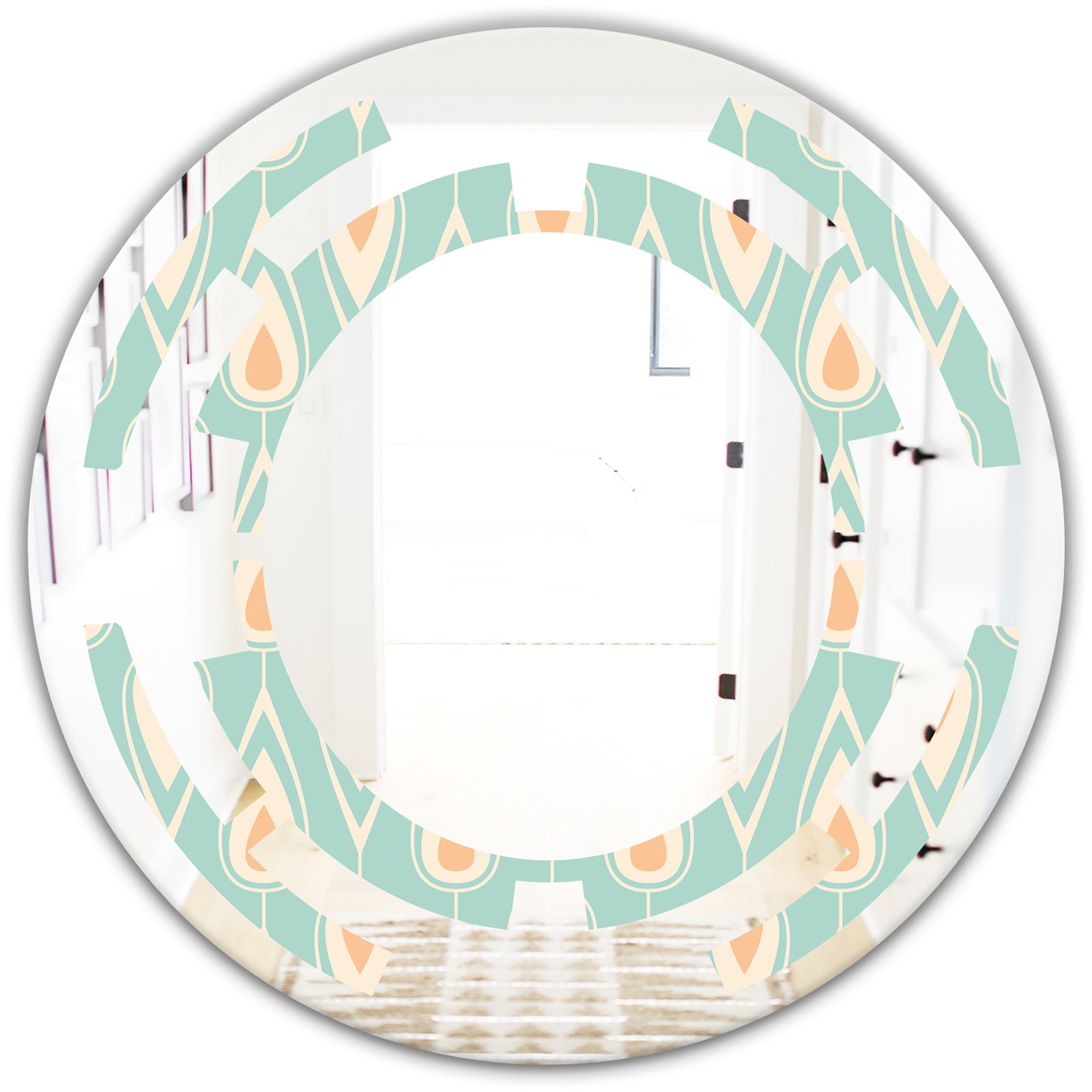 Retro Ornamental Design VIII - Modern Round or Oval Wall Mirror - Space
