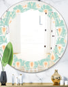 Retro Ornamental Design VIII - Modern Round or Oval Wall Mirror - Leaves