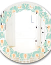 Retro Ornamental Design VIII - Modern Round or Oval Wall Mirror - Leaves