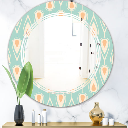 Retro Ornamental Design VIII - Modern Round or Oval Wall Mirror - Triple C