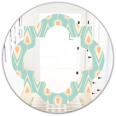 Retro Ornamental Design VIII - Modern Round or Oval Wall Mirror - Quatrefoil