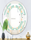 Retro Ornamental Design VIII - Modern Round or Oval Wall Mirror - Space