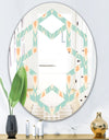 Retro Ornamental Design VIII - Modern Round or Oval Wall Mirror - Hexagon Star