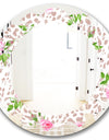 Leopard Fur Safari IV - Modern Round or Oval Wall Mirror - Leaves