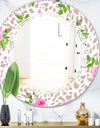 Leopard Fur Safari IV - Modern Round or Oval Wall Mirror - Triple C