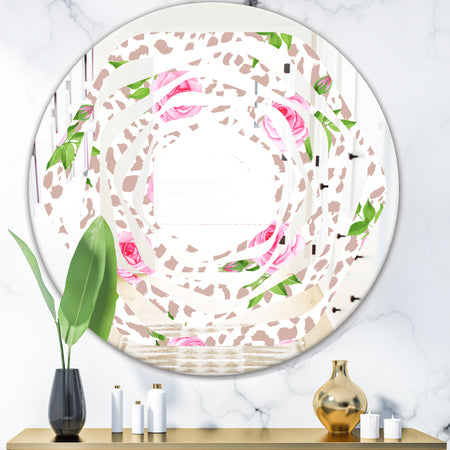 Leopard Fur Safari IV - Modern Round or Oval Wall Mirror - Whirl