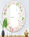 Leopard Fur Safari IV - Modern Round or Oval Wall Mirror - Leaves