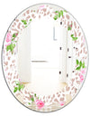 Leopard Fur Safari IV - Modern Round or Oval Wall Mirror - Leaves