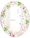 Leopard Fur Safari IV - Modern Round or Oval Wall Mirror - Triple C