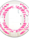 Glamour Zebra Animal Pattern - Modern Round or Oval Wall Mirror - Space