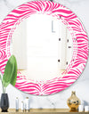 Glamour Zebra Animal Pattern - Modern Round or Oval Wall Mirror - Triple C