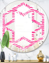 Glamour Zebra Animal Pattern - Modern Round or Oval Wall Mirror - Hexagon Star