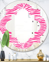 Glamour Zebra Animal Pattern - Modern Round or Oval Wall Mirror - Quatrefoil