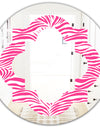 Glamour Zebra Animal Pattern - Modern Round or Oval Wall Mirror - Quatrefoil