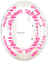 Glamour Zebra Animal Pattern - Modern Round or Oval Wall Mirror - Space