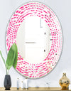 Glamour Zebra Animal Pattern - Modern Round or Oval Wall Mirror - Wave