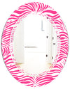 Glamour Zebra Animal Pattern - Modern Round or Oval Wall Mirror - Triple C