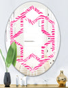 Glamour Zebra Animal Pattern - Modern Round or Oval Wall Mirror - Hexagon Star