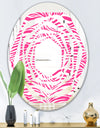 Glamour Zebra Animal Pattern - Modern Round or Oval Wall Mirror - Whirl