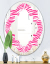 Glamour Zebra Animal Pattern - Modern Round or Oval Wall Mirror - Quatrefoil