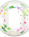 Tropical Botanicals and Flowers VI - Modern Round or Oval Wall Mirror - Space