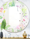Tropical Botanicals and Flowers VI - Modern Round or Oval Wall Mirror - Wave