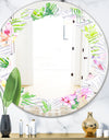 Tropical Botanicals and Flowers VI - Modern Round or Oval Wall Mirror - Leaves