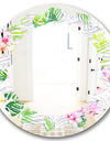 Tropical Botanicals and Flowers VI - Modern Round or Oval Wall Mirror - Leaves