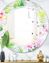 Tropical Botanicals and Flowers VI - Modern Round or Oval Wall Mirror - Triple C