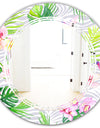 Tropical Botanicals and Flowers VI - Modern Round or Oval Wall Mirror - Triple C