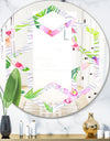 Tropical Botanicals and Flowers VI - Modern Round or Oval Wall Mirror - Hexagon Star