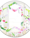 Tropical Botanicals and Flowers VI - Modern Round or Oval Wall Mirror - Hexagon Star