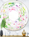 Tropical Botanicals and Flowers VI - Modern Round or Oval Wall Mirror - Whirl