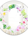Tropical Botanicals and Flowers VI - Modern Round or Oval Wall Mirror - Quatrefoil