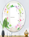 Tropical Botanicals and Flowers VI - Modern Round or Oval Wall Mirror - Space