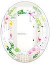 Tropical Botanicals and Flowers VI - Modern Round or Oval Wall Mirror - Space