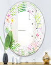 Tropical Botanicals and Flowers VI - Modern Round or Oval Wall Mirror - Wave
