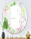 Tropical Botanicals and Flowers VI - Modern Round or Oval Wall Mirror - Leaves