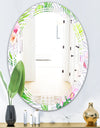 Tropical Botanicals and Flowers VI - Modern Round or Oval Wall Mirror - Triple C