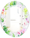 Tropical Botanicals and Flowers VI - Modern Round or Oval Wall Mirror - Triple C