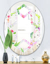 Tropical Botanicals and Flowers VI - Modern Round or Oval Wall Mirror - Hexagon Star