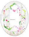 Tropical Botanicals and Flowers VI - Modern Round or Oval Wall Mirror - Hexagon Star