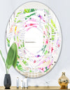 Tropical Botanicals and Flowers VI - Modern Round or Oval Wall Mirror - Whirl