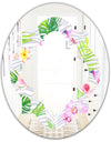 Tropical Botanicals and Flowers VI - Modern Round or Oval Wall Mirror - Quatrefoil