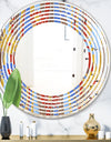 Floral Retro Pattern III - Modern Round or Oval Wall Mirror - Wave