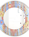 Floral Retro Pattern III - Modern Round or Oval Wall Mirror - Wave